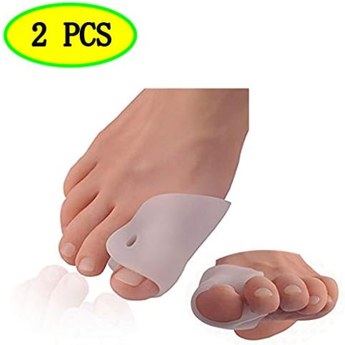 BIEE 2 Pieces Covered Toe Spacers Gel Shield Gel Toe Separators Bunion Pain Relief