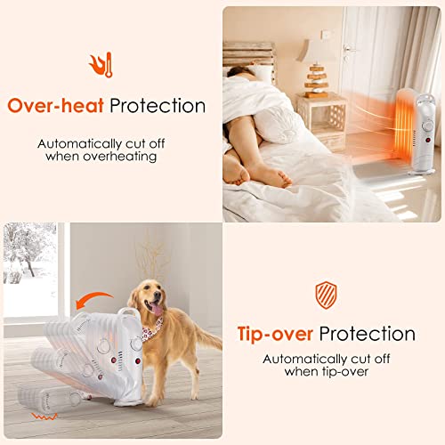 Oil Heater, 700W Air Choice Oil Filled Radiator Heater with Thermostat