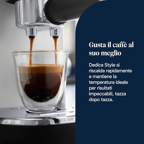 Dedica EC685.W Macchina da Caffè Espresso Manuale e Cappuccino, Caffè in Polvere o in Cialde E.S.E., 1350 W, Bianco