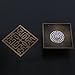 Antique Brass Bathroom and Kitchen and Balcony Square Floor Shower Drain Waste Symmetry Engraving Copper Tee Ground Floor