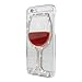 Appmax Creative Dynamic Goblet Design Flowing Red Wine Bling Wine Glass Clear Back Hard Cover Case Match One Screen Protector for Iphone 6 & Iphone 6s [ 4.7 Inch ](Red Wine)
