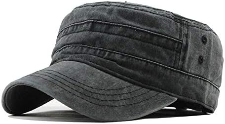 UAOOK Summer Classic 100% Cotton Lightweight Military Cap Vintage Truck Driver Cap Elegant Painters Sailors Fiddler Hat Adjustable Baseball Cap Army Plain Flat Cadet Chapeau Unisex for men women