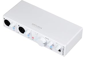Arturia - MiniFuse 2 - Compact USB Audio & MIDI Interface with Creative Software for Recording, Production, Podcasting, Guitar - White