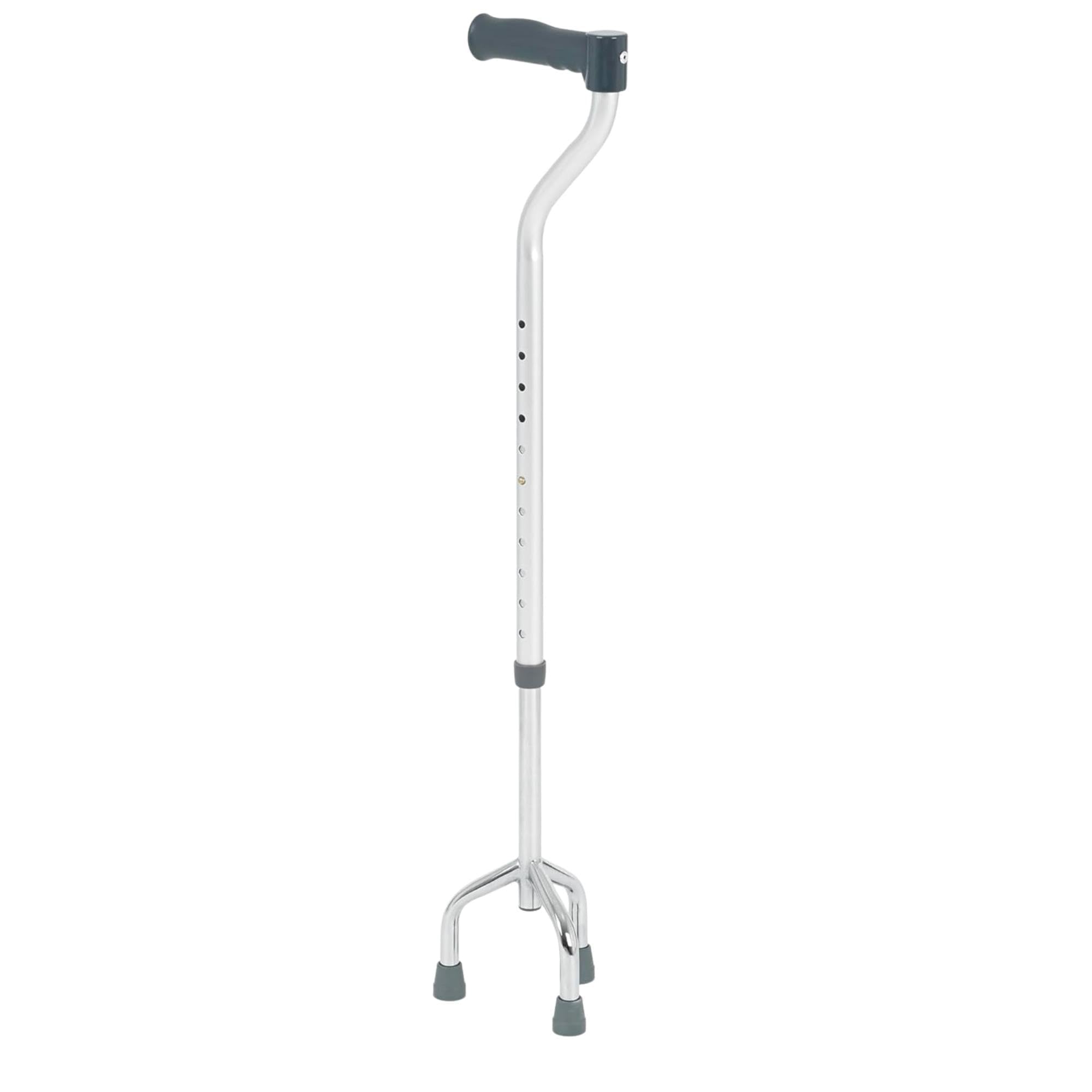 Days Adjustable Tripod Walking Stick – Height Adjustable Walking Stick with Non Slip Base for Elderly and Disabled – Lightweight Chrome Mobility Aid – Small Base for Compact Support