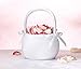 Lillian Rose White Round Satin Flower Girl Basket, 1-Pack