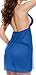 JuicyRose Women's Sexy Lingerie Lace Sleepwear Halter Babydoll V-String Miniskirt (US XL=Tag XXL, Blue)
