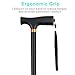 Saymeto Folding Cane, Lightweight Walking Cane for Men & Women & Ladies, Adjustable Walking Stick Mobility Aid, Comfortable Handles, Black (33-37
