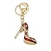 Reason Charm Lady Gift Rhinestone Stiletto High Heel Shoe Crystal Keychain (RED)