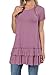 levaca Women's Summer Short Sleeve Ruffles Loose Fit Casual Tunic Tops Extender