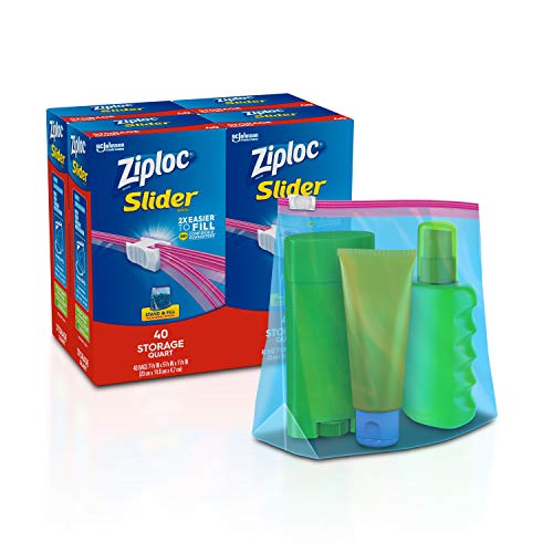 Ziploc Slider Storage Bags, quart, 4 Pack, 40 Ct (160 Total Bags)