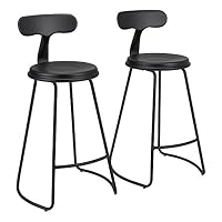 Fat Catalog ALT-GNE-1003-SO Modern Industrial Square Metal Bar Stools, Black (Pack of 2)
