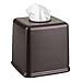 mDesign Plastic Square Facial Tissue Box Cover Holder for Bathroom Vanity Countertops, Bedroom Dressers, Night Stands, Desks and Tables - 2 Pack - Bronze