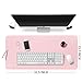 Desk Pad Mouse Pad/Mat - BUBM Large Gaming Mouse Pad Desktop Pad Protector PU Leather Laptop pad for Office and Home,Waterproof and Smooth,2 Year Warranty (Pink-Silver, M)