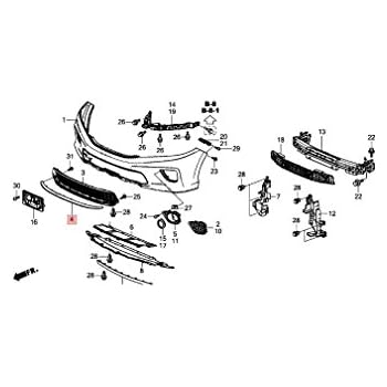 Amazon Com Genuine Honda 71122 T3l A01zb Grille Molding