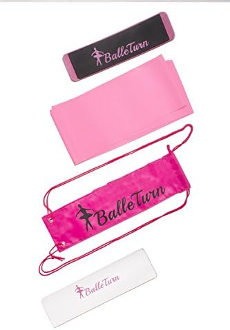 ORIGINAL &amp; AUTHENTIC BALLETURN BOARD: 3 Piece Pink Ballet Turn Pirouette Board - Improves Spotting, Turning &amp; Arms Positions - Dance, Practice &amp; Workouts - Bonus FREE($9.95 Value) Elastic Stretch Band