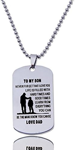 Customed Photo Dog Tag Necklace Personalized Father Son Pendant Birthday Metal Militar Father To Son Gift