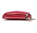 ZOOEASS Women Genuine Leather Zip Mini Coin Purse With Key Ring Triple Zipper Card Holder Wallet (Rose)