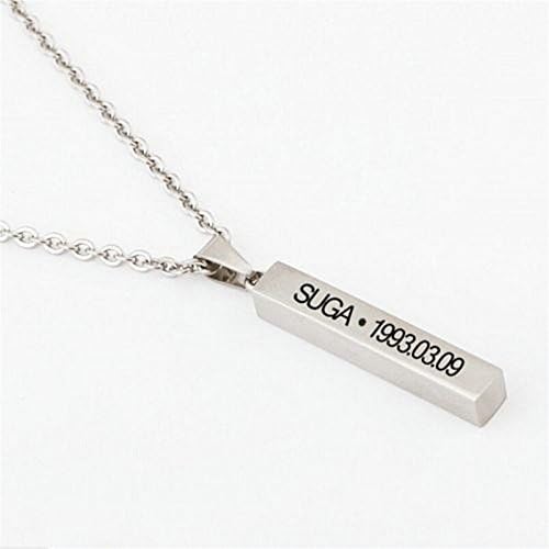 XBeshine BTS Colar KPOP Chocker choker necklaces for women Collar Girl Jewelry Fans jewellery Stainless Steel Pendant (SUGA)
