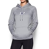 Under Armour Women's Icon Caliber Hoodie, True Gray Heather/Grape Fusion, Medium