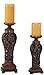 Flora Carved Pillar Candle Holder Set of 2