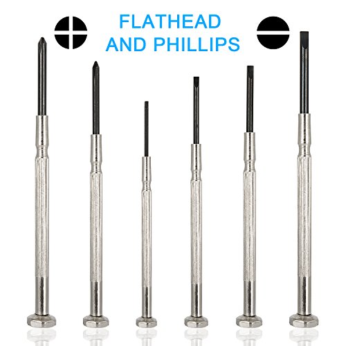 6Pcs Mini Screwdriver Set, Precision Repair Tool Kit with 6 Different Size Flathead and Philips Screwdrivers, Ideal for Eyeglass, Watch, Jewelers, Electronic Devices, Game Controllers, DIY Projects - Thumbnail 2