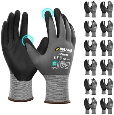 Nugear NBK3416 Safety Work Gloves-12 Pairs, MicroFoam Nitrile
