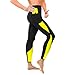 Wonderience Women Sauna Weight Loss Slimming Neoprene Pants with Side Pocket Hot Thermo Fat Burning Sweat Leggings (Black-Yellow, XL)