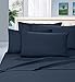 Pure Egyptian King Size Cotton Bed Sheets Set (King, 1000 Thread Count) Navy Bedding and Pillow Cases (4 Pc) – Egyptian Cotton Sheets King Size Bed- Sateen Sheets - 15” Deep Pocket King Sheets