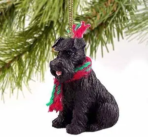 Conversation Concepts 1 X Schnauzer Miniature Dog Ornament - Uncropped - Black