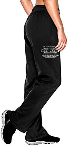 JUHGN Womens First Rule Of The OCD Club ComfortableB-Boy Cool Sweatpants Leisure Wear L Black