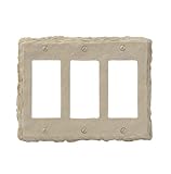 Amerelle 8345RRRA Faux Slate Triple Rocker Wallplate, Almond