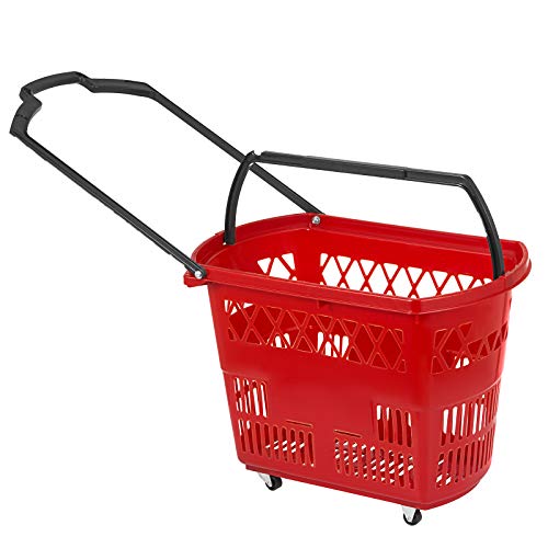Mophorn Shopping Carts 6PCS Shopping Basket Red Baskets with Handle Portable and Durable Shopping Baskets for Retail Store