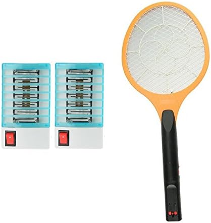 VALUE PACK 2 Indoor Bug Zapper Mosquito Fly Repellent Trap Lamp + Racket