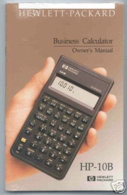 Hp 10B Business Calculator Owners Manual