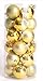 24pcs Christmas Balls Ornament Shatterproof Pendants for Holiday Xmas Garden Decorations (Gold)