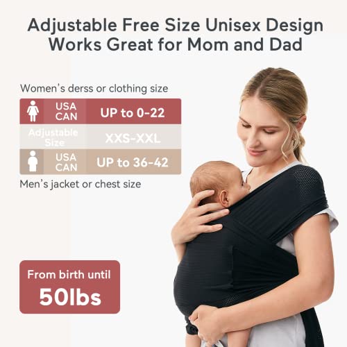 Momcozy Baby Wrap Carrier AirMesh, Cooling Fabric for Summer, Infant