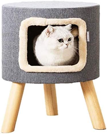 猫の木 多層ソリッドウッドブラケット キャットボール ぬいぐるみ布 グレー 2つのスタイル B