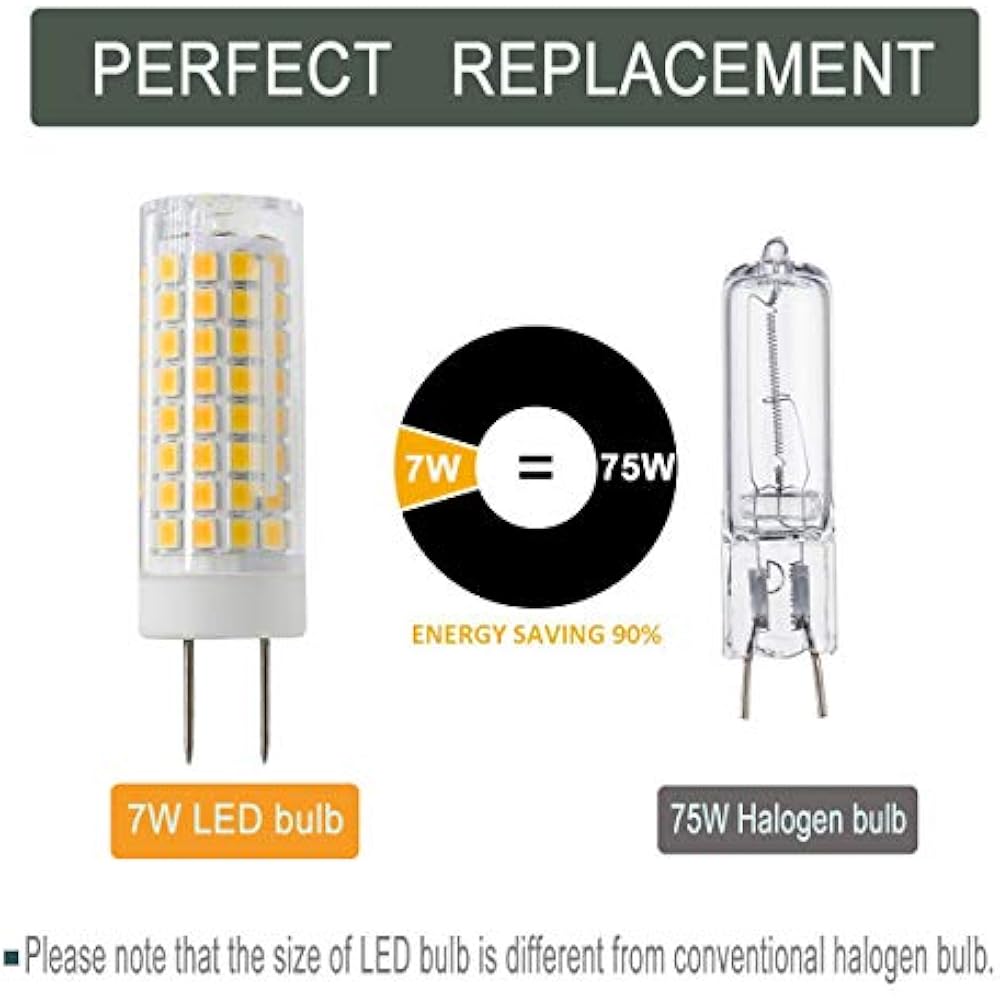 All New G8 LED Bulb, 7W 75W Halogen Replacement, G8/GY8.6 Bipin Base
