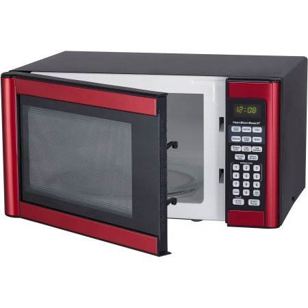 Hamilton Beach 1.1 cu ft Microwave, Features 10 power levels and several one-touch cooking (Red) - Thumbnail 2
