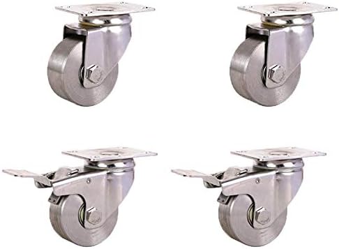 Mlxy Stainless steel heavy duty casters,Industrial casters,No noise,Maximum load 360kg,Rugged,easy to push and pull