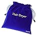 Hair Dryer Bag, Extra Big Size 13.5×13.5 inch Velvet Travel Pouch, Luxury Drawstring Storage Bag for Hair Dryer, Curling Iron and Hair Straightener(Blue)