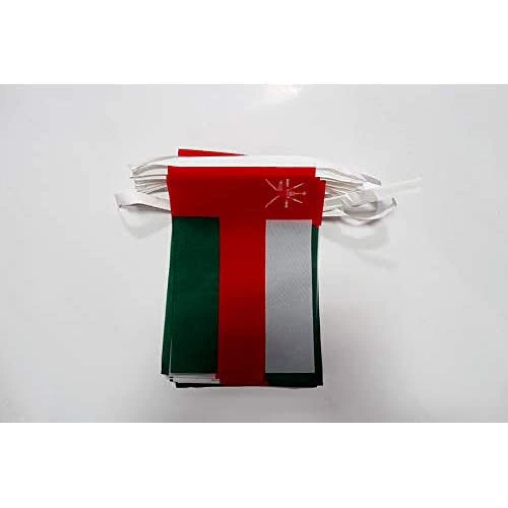 AZ FLAG Oman Bunting Flag, 20 Ft Garland with 20 Small Omani Flags 8'' x 6'', 100% Polyester String Pennant, 6 meters — image 1