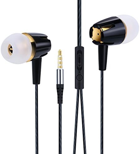 In Ear Headphones, Costyle 1 Pack Pure TPE Cord Wired In-ear Earbuds Earphones with Mic Volume Slider Control Remote Button for iPhone SE 6s, iPad Air Mini, Samsung Galaxy S8 S7 edge(Black)