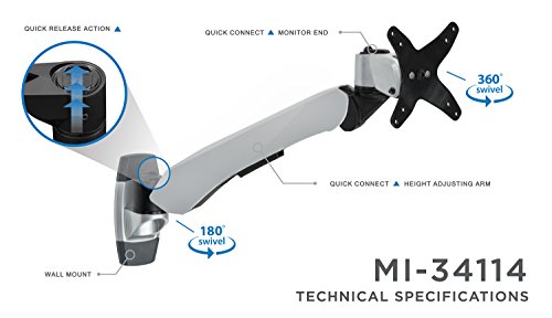 Mount-It! MI-34114 LCD Wall Mount, Silver