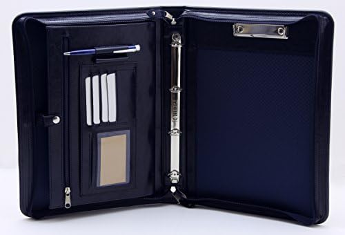 Noda Faux Pu Leather Business Presentation Meeting Conference A4 Folder Ring Binder (Blue)