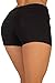 Basic Juniors Booty Shorts Premium Stretch French Terry Moleton with a gentle butt lifting stitching in Black Size S