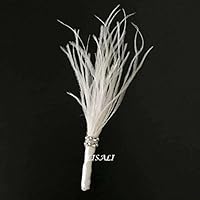LISALI Feather Boutonniere, Wedding Feathers Boutonniere, Button Hole, Great Gatsby 1920s Boutonniere, Groom and Groomsmen