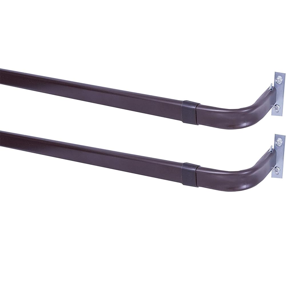 Photo 1 of Blu-Pier Tech Heavy Duty Single Rod 28"-48" Adjustable Curtain Rod Hardware Included?Black(Pack of 2)