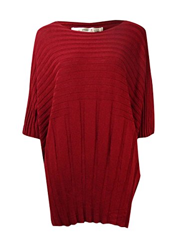 Studio M Women's Ribbed Boat Neck Dolman Sweater (XS, Garnet)