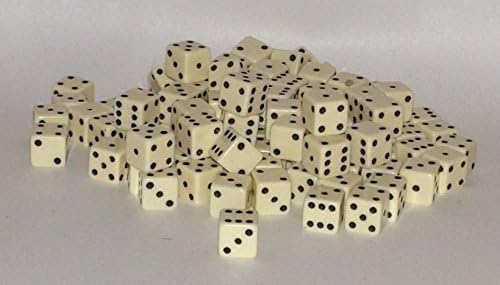 100 x 7mm opaque Plastic dice (Ivory)